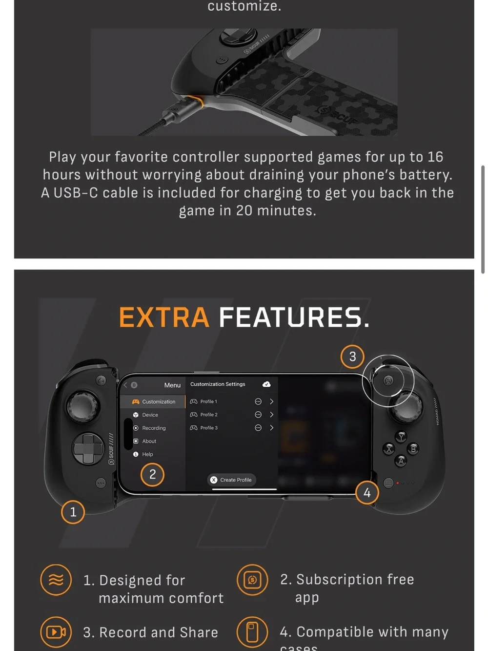 Nomad Mobile Gaming Controller - Black